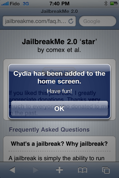 Como dar o Jailbreak usando o JailbreakMe [4.0.0, 4.0.1]