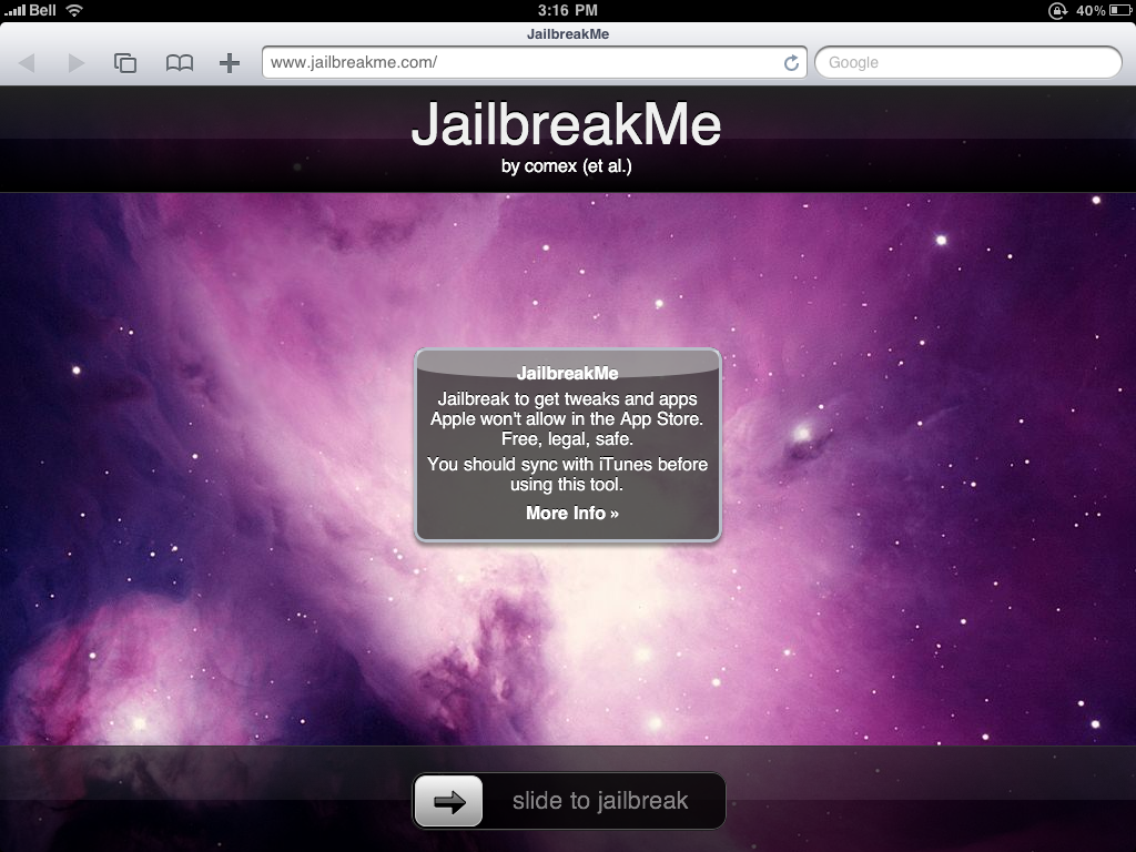 How to Jailbreak Your iPad Using JailbreakMe [3.2.0, 3.2.1]