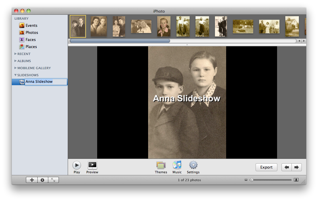 How to Create and Export an iPhoto Slideshow