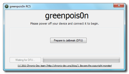 Инструкция по джейлбрейку iPhone 3Gs/4 с помощью утилиты Greenpois0n (Windows)