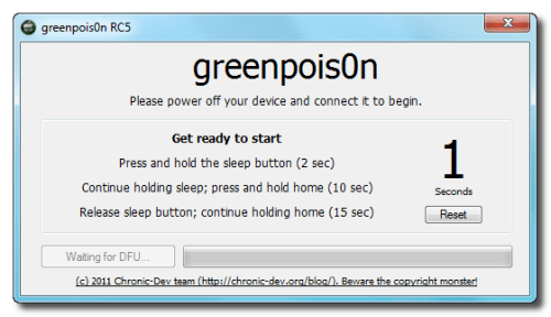 Comment jailbreaker votre iPhone 3G, iPhone 4 en utilisant Greenpois0n (Windows)