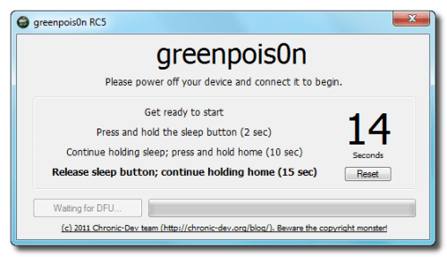 Como realizar Jailbreak en tu iPhone 3GS, iPhone 4 Usando Greenpois0n (Windows)