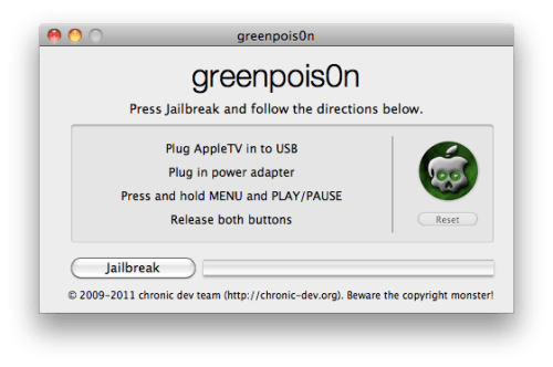 Jailbreak voor Apple TV 2G mbv Greenpois0n (Mac)