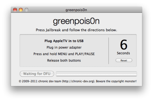 Jailbreak voor Apple TV 2G mbv Greenpois0n (Mac)