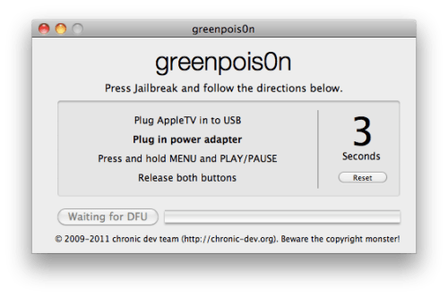 Jailbreak voor Apple TV 2G mbv Greenpois0n (Mac)