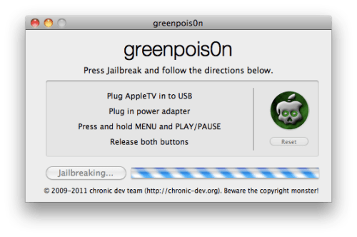 Commer Jailbreaker votre Apple TV 2G en utilisant Greenpois0n (Mac)