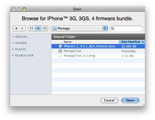 Jailbreak des iPhone 4 mittels PwnageTool (Mac) [4.3.1]