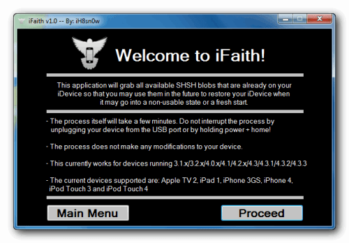 Come salvare il certificato SHSH del firmware utilizzando iFaith