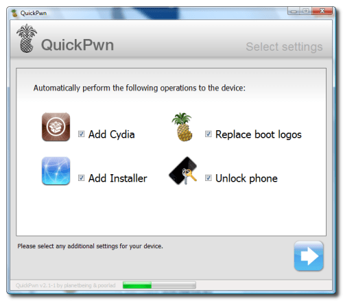 Procedeu pentru Unlock/Jailbreak iPhone 2.x.x 2G folosind QuickPwn (Windows)