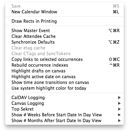 How to Enable iCal&#039;s Debug Menu and Show More Than 7 Days in Week View