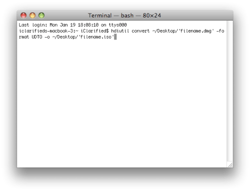 Como converter um DMG para ISO Usando o Terminal