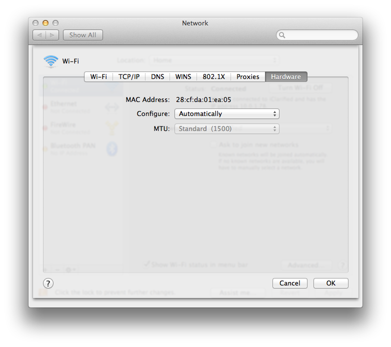How to Find Your MAC Address in Mac OS X