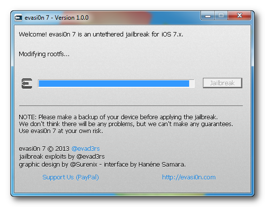 Comment jailbreaker l&#039;iPhone 5s, 5c, 5, 4s, 4, sur iOS 7 avec Evasi0n (Windows)