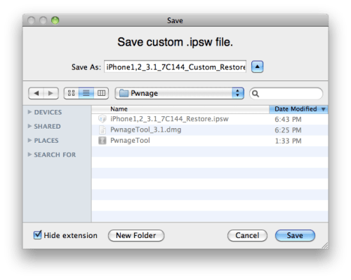 Jak wykonać Jailbreak iPhone 3G fw. 3.1 używając PwnageTool (Mac)