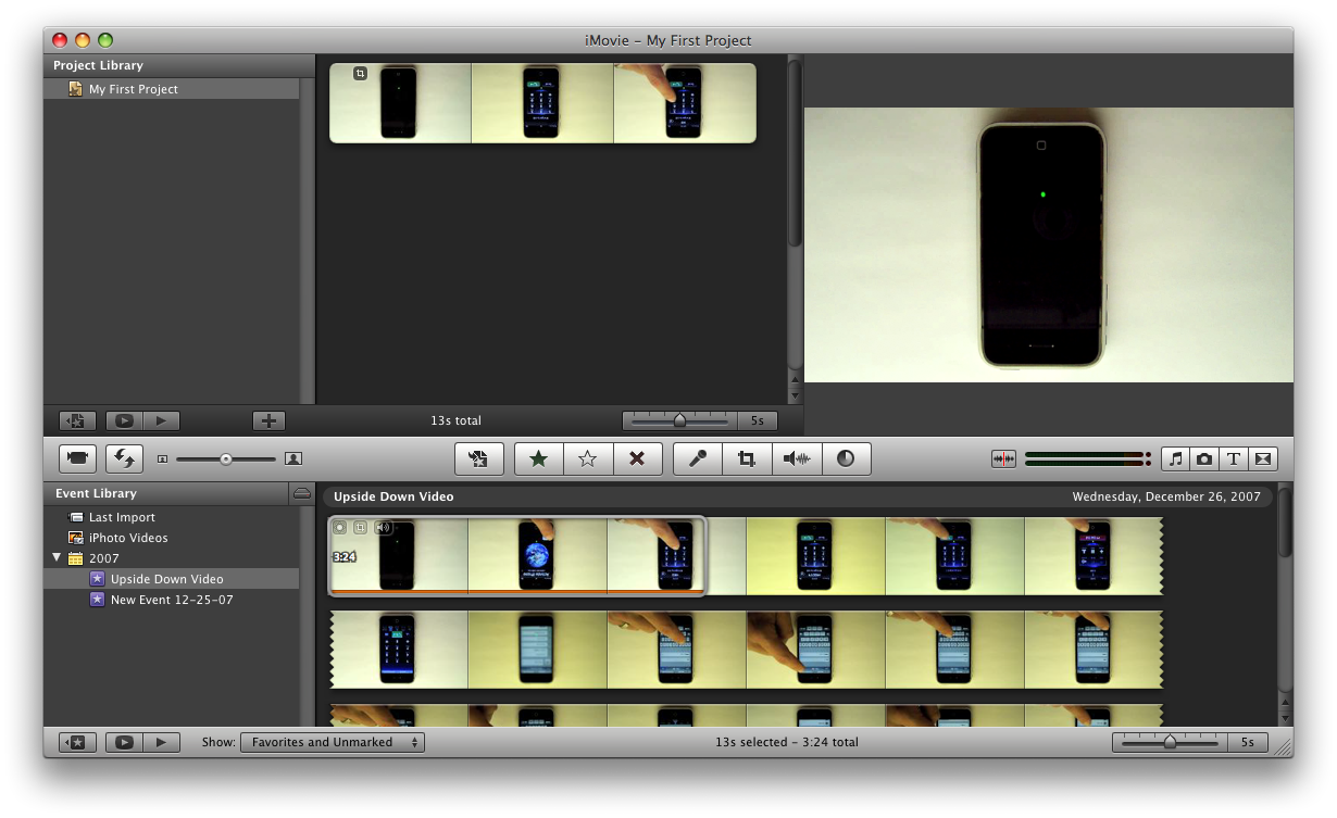 How to Rotate a Video Clip Using iMovie 08