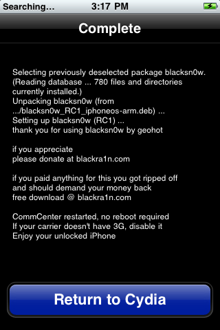 Anleitung zum Unlock des iPhone 3G und 3Gs mit BlackSn0w