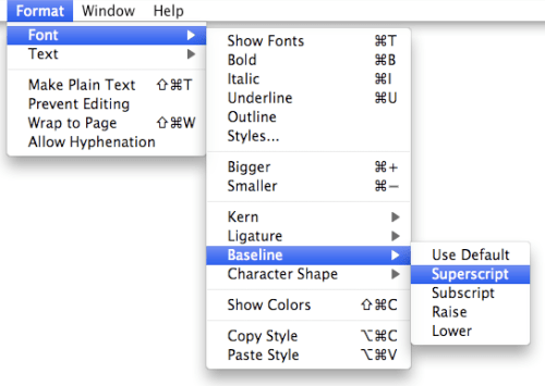 iClarified - Mac OS X - How to Superscript or Subscript in TextEdit