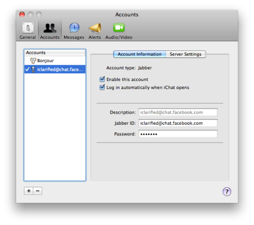 Comment configurer le chat Facebook dans iChat
