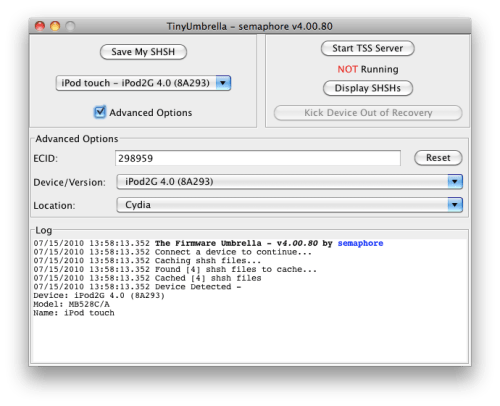 Kuinka ottaa talteen SHSH Blobsit käyttäen Firmware Umbrellaa. [Mac]