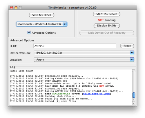 Πώς να πάρετε Backup τα SHSH Blobs χρησιμοποιώντας το Firmware Umbrella [Mac] 