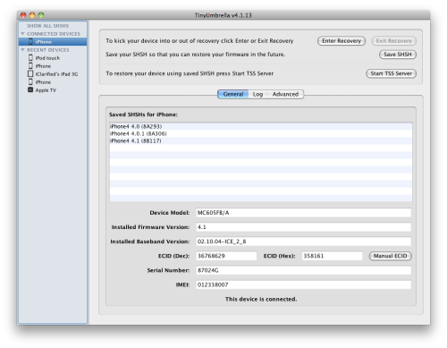 Cómo hacer una copia de seguridad de tu SHSH Blobs usando Firmware Umbrella