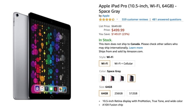 10.5-inch iPad Pro Drops to All-Time Low Price of $499 [Deal]