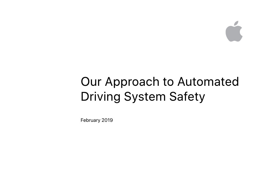 Apple Releases Whitepaper Detailing Its Approach to Automated Driving System Safety