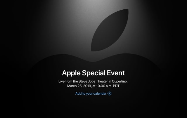 Apple Will Live Stream Its March 25th Special Event