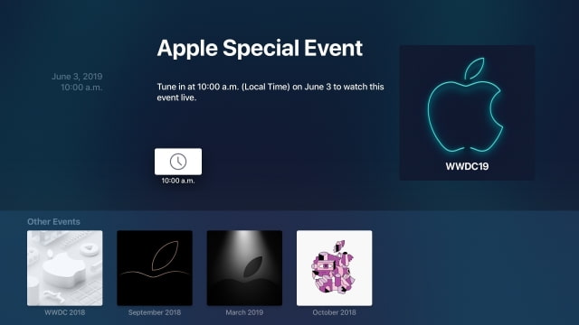 Apple Events App Gets Updated for WWDC 2019 Keynote