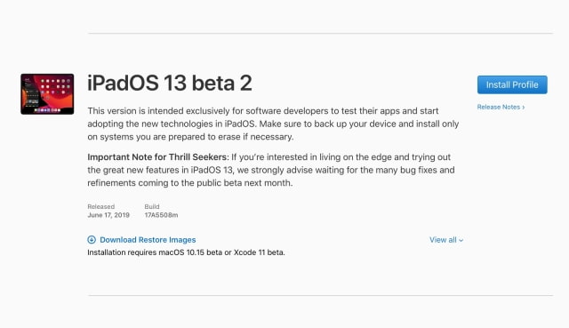 Apple Releases iPadOS 13 Beta 2 [Download]