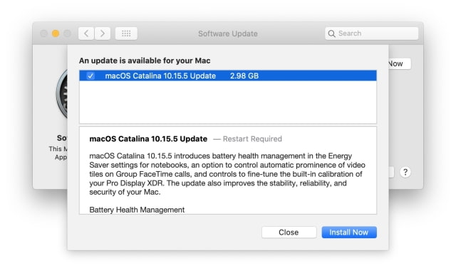 Apple Releases macOS Catalina 10.15.5 With Battery Health Management Feature, Other Improvements [Download]