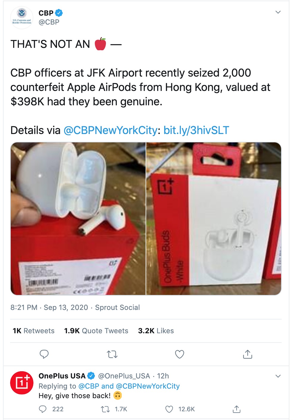 CBP Seizes Shipment of OnePlus Buds Believing They&#039;re Counterfeit AirPods