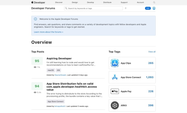 Apple Updates Developer Forums With Enhanced Search, Thread Monitoring