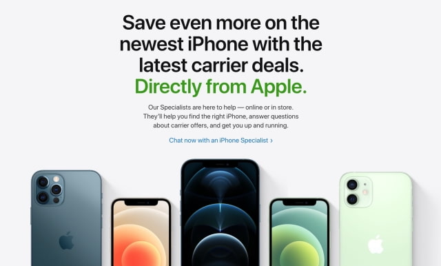 Apple Highlights &#039;Latest Carrier Deals&#039; on iPhone
