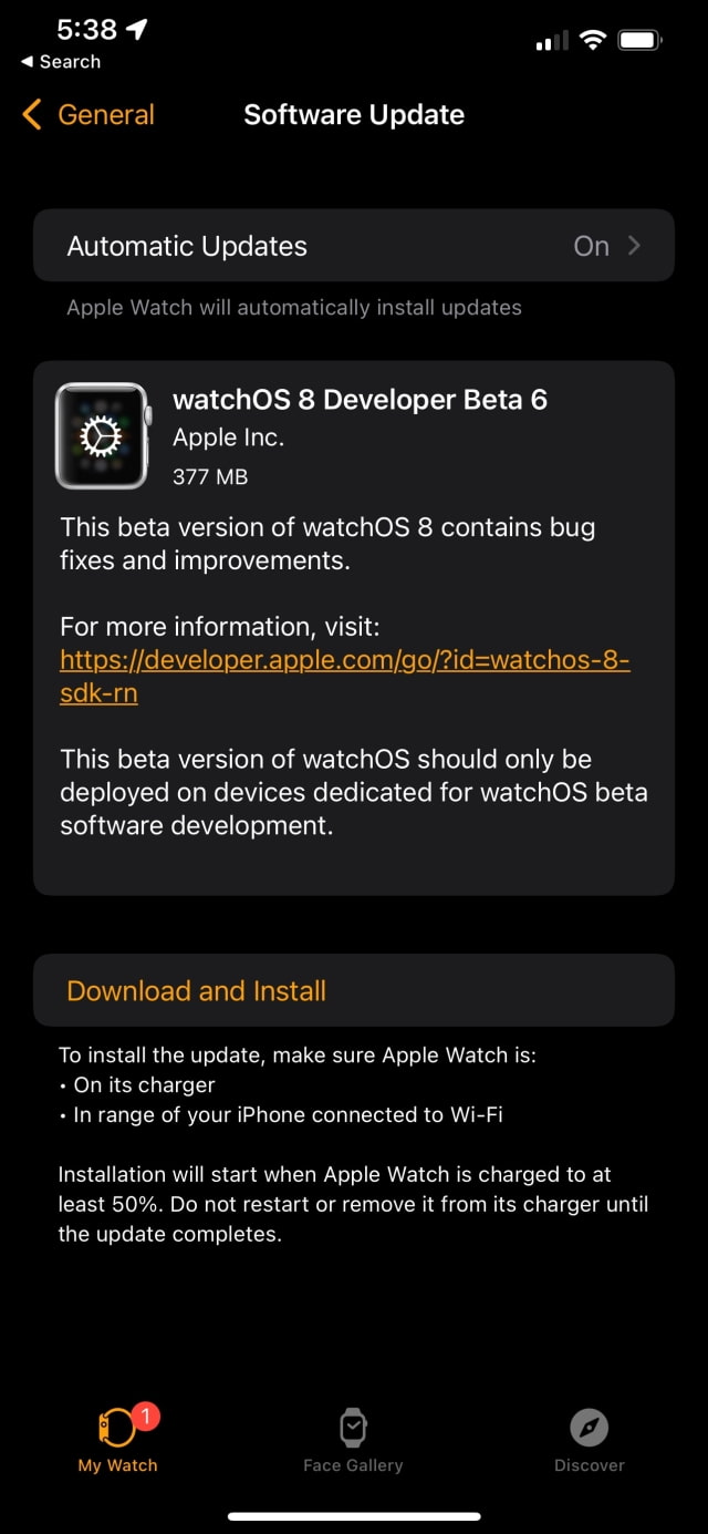 Apple Seeds watchOS 8 Beta 6 to Developers [Download]