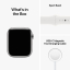 Apple Watch Series 8 (Cellular, 45mm, Silver Stainless Steel Case, White Sport Band S/M)