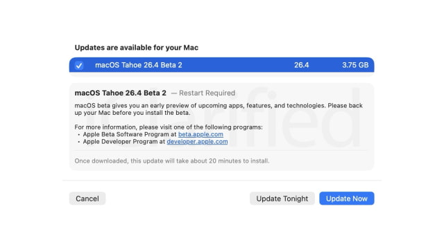 Apple Releases macOS Tahoe 26.4 Beta 2 to Developers [Download]