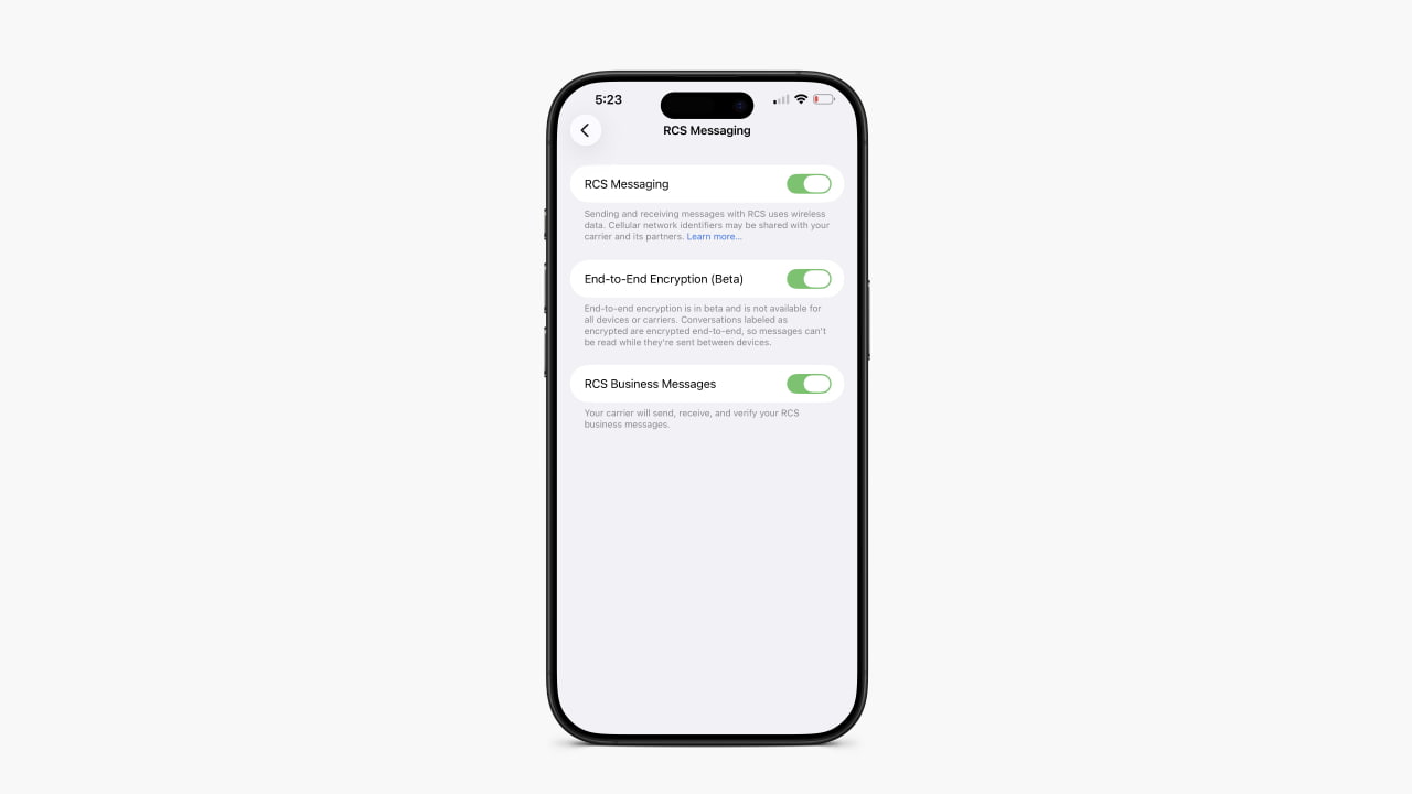 Вторая бета-версия iOS 26.4 тестирует сквозное шифрование для чатов RCS между Apple и Android
