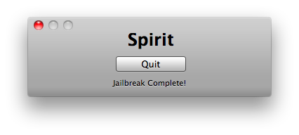 Le Jailbreak avec Spirit ne marchera pas avec l&#039;iOS 4