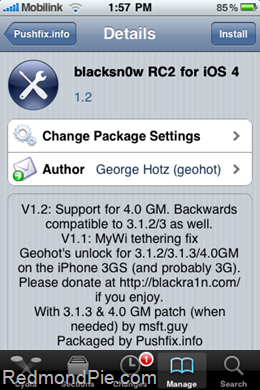 Unofficial BlackSn0w Update Unlocks iOS 4 GM Seed