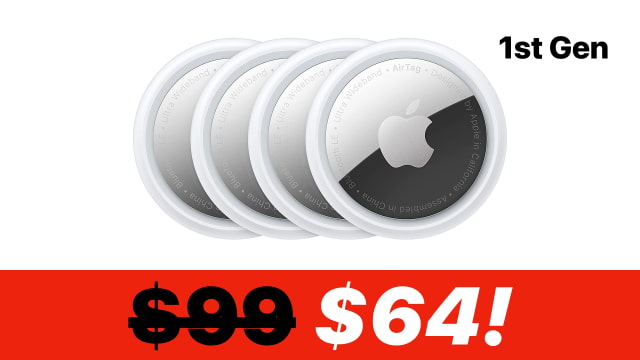 Apple AirTag (1st Gen) 4-Pack Falls to $64 on Amazon [Deal]