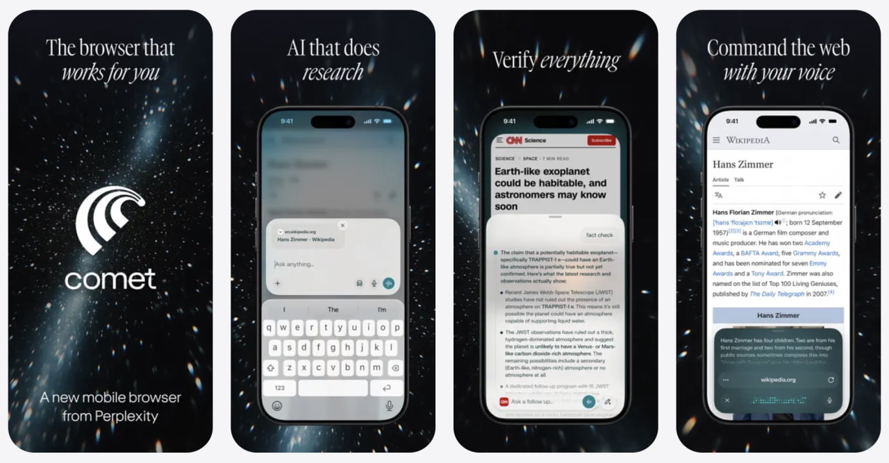 Comet AI Browser Launches on iPhone With Perplexity Search [Download ...