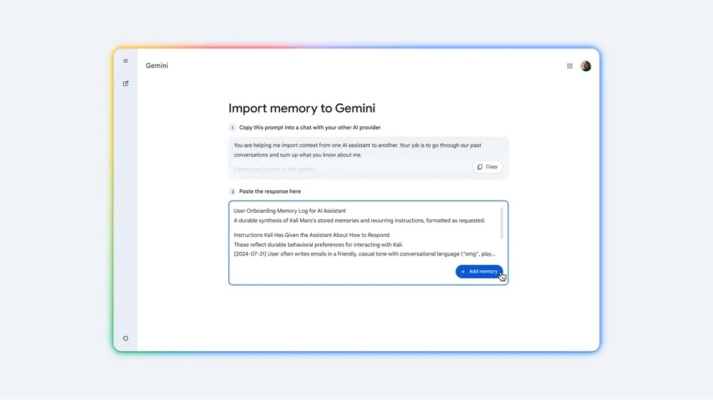 Google Lets You Import Chat History From ChatGPT and Other AI Apps Into Gemini