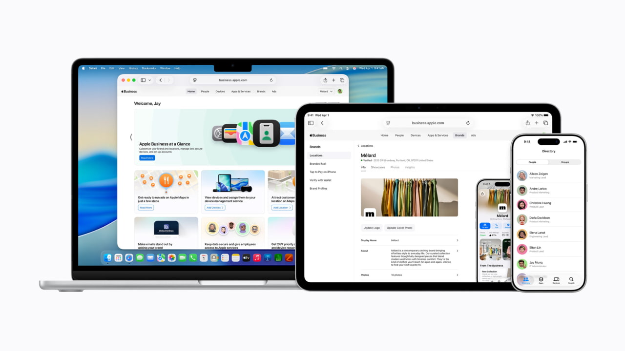 Apple Business теперь доступна с бесплатным управлением устройствами, а реклама в Картах появится этим летом