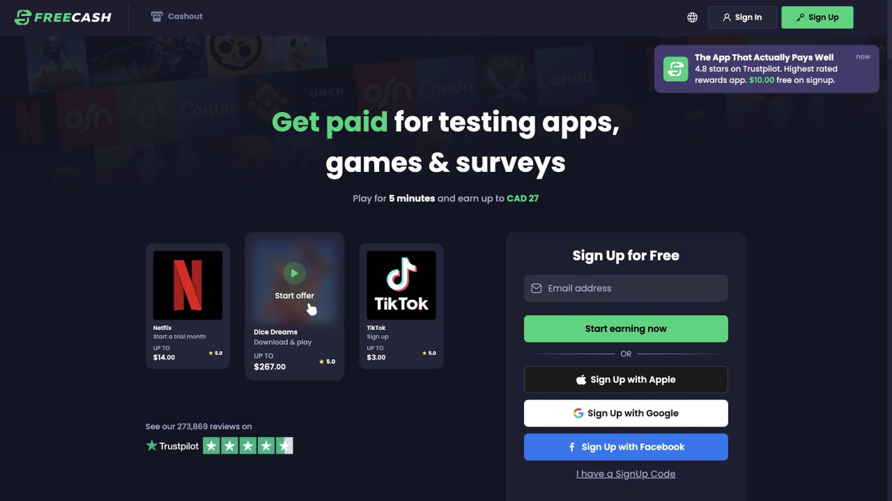 Apple удалила популярное приложение Freecash из-за вводящей в заблуждение рекламы в TikTok