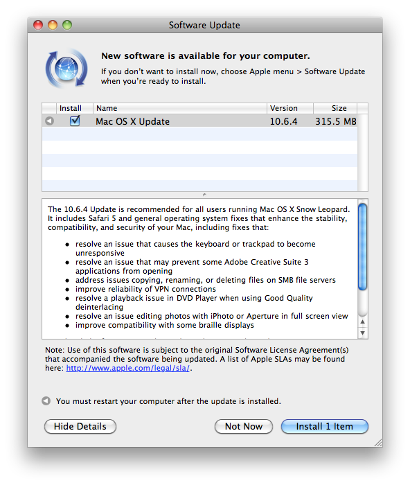 Mac OS X 10.6.4 Released
