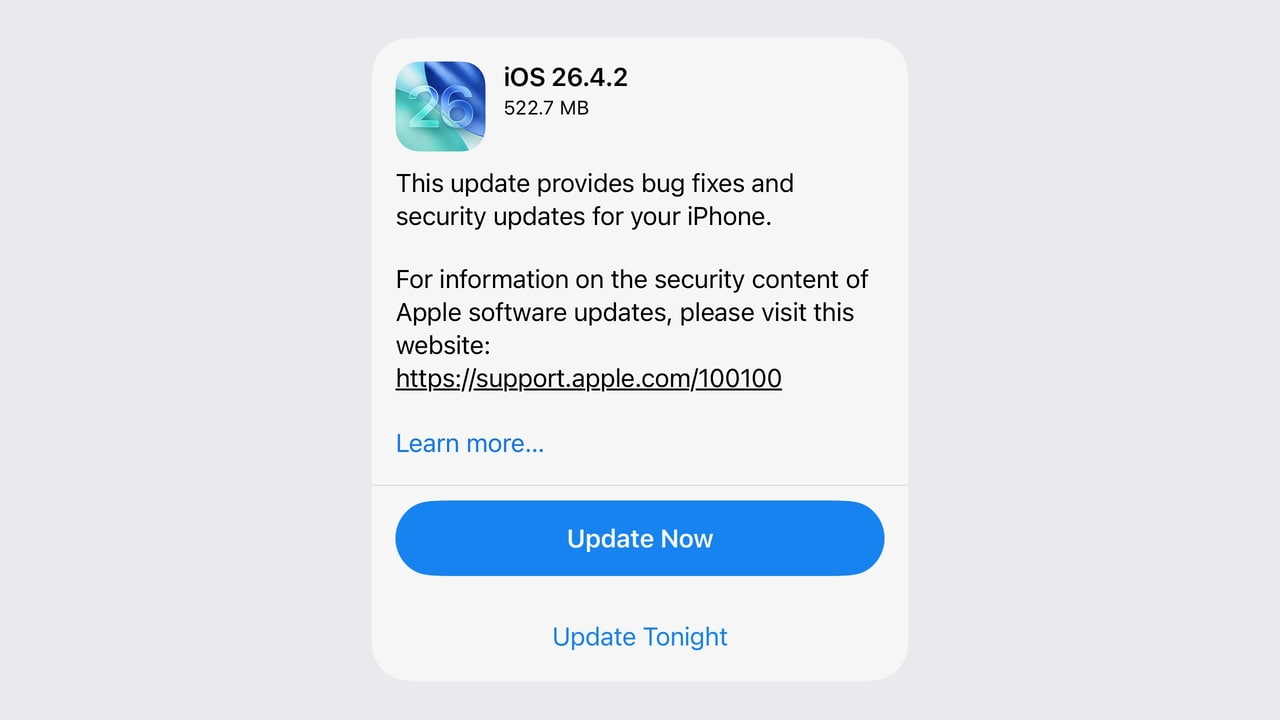 Apple Releases iOS 26.4.2 and iPadOS 26.4.2 With Bug Fixes [Download]