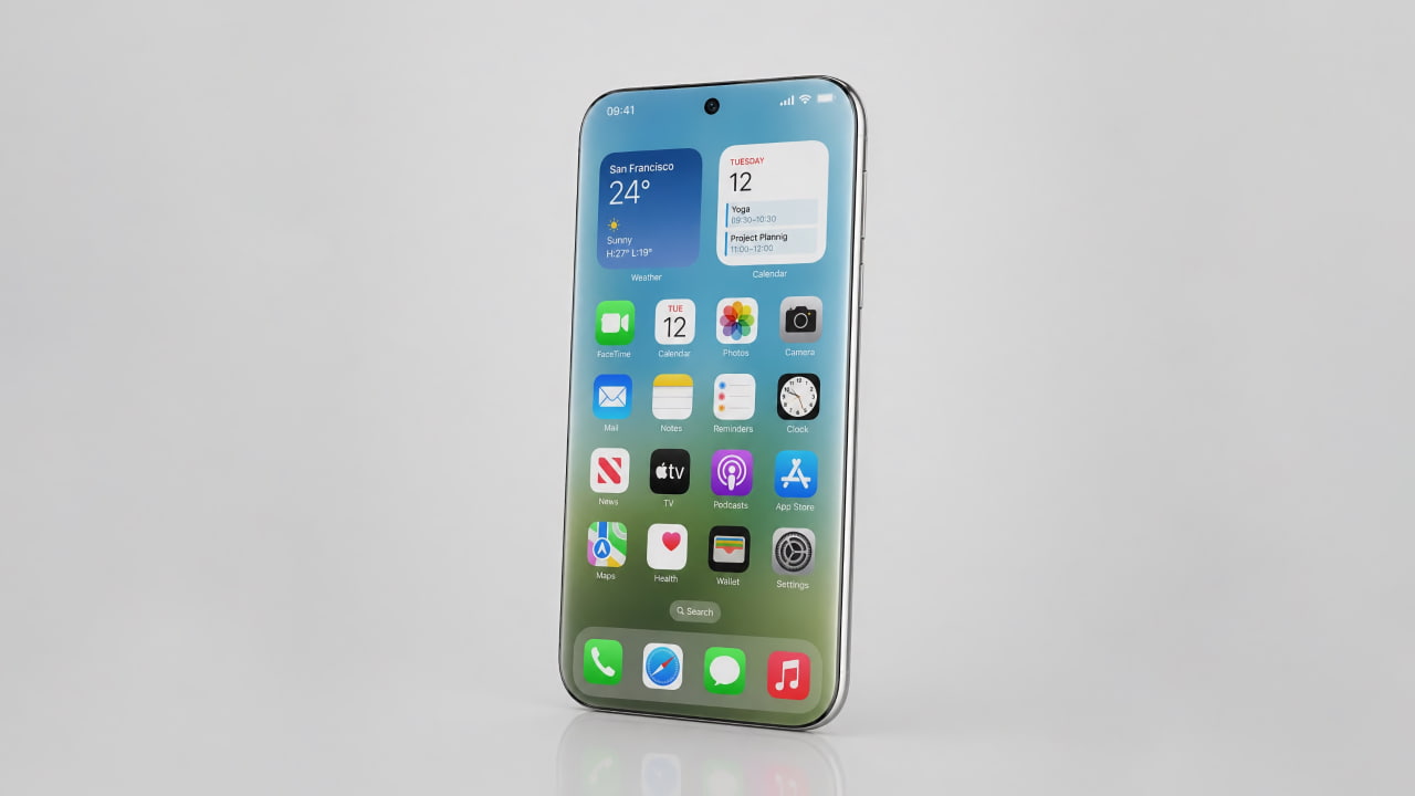 Дисплей Apple Liquid Glass может сделать рамки iPhone практически невидимыми [Слухи]