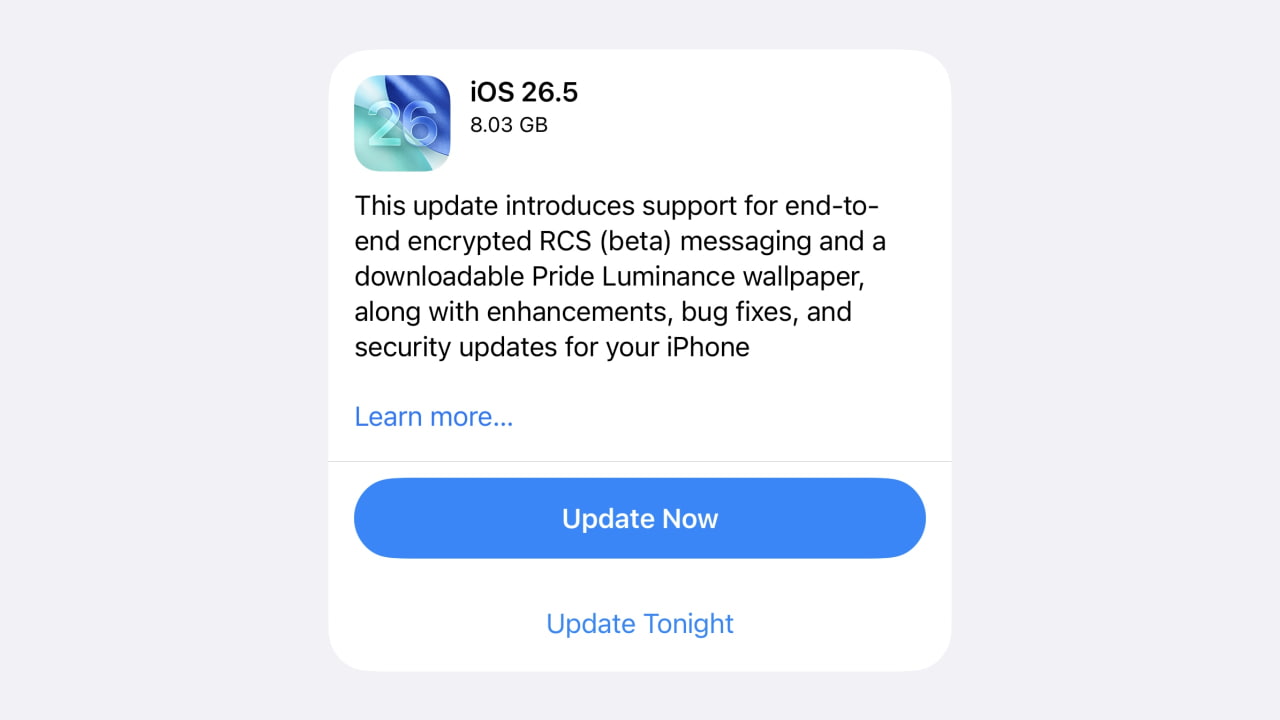 Apple выпускает iOS 26.5 RC и iPadOS 26.5 RC с поддержкой сквозного шифрования для RCS [Скачать]