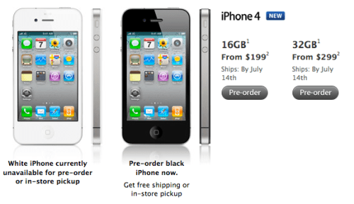 Shipping Estimates for iPhone 4 Pre-orders Slip to July 14th